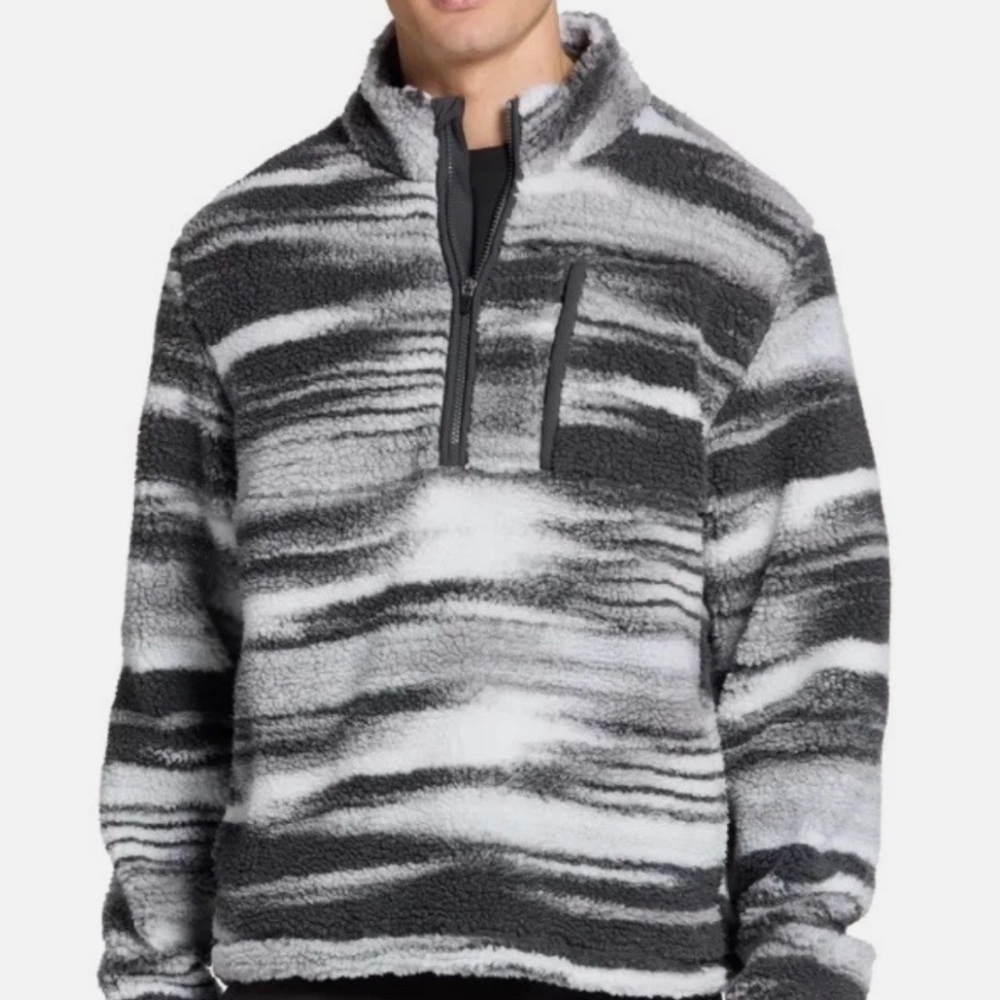 DSG Men's Black and Gray Zip Up Sweater